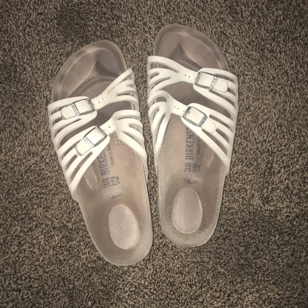 SZ 8 (38)White Granada Cutout White Birkenstocks